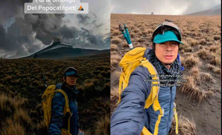  Tiktoker ignora medidas de seguridad y se acerca al Popocatépetl