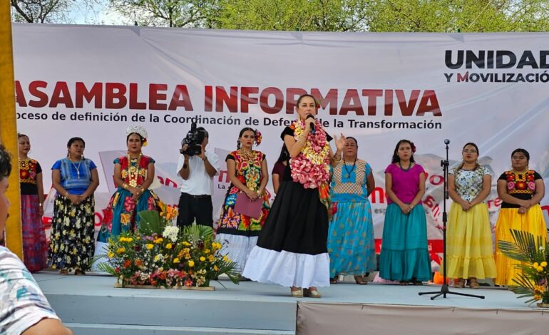  FUCO, recibe con algarabía y marcha multitudinaria a Claudia Sheinbaum en Tehuantepec