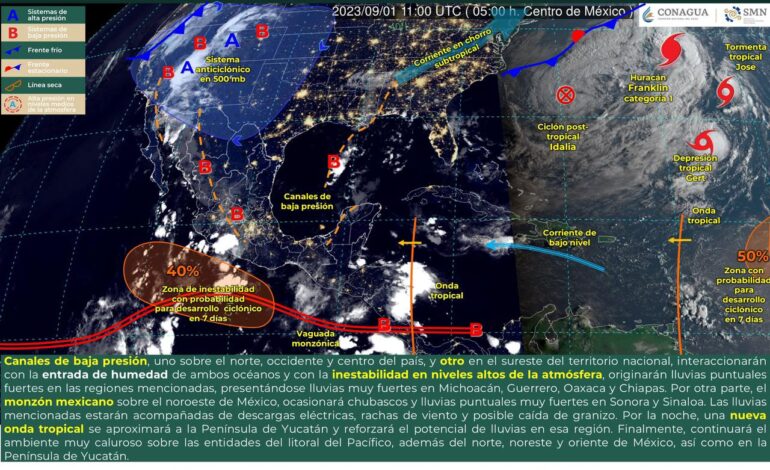  Exhorta Protección Civil tomar precauciones por lluvias para esta tarde en la entidad