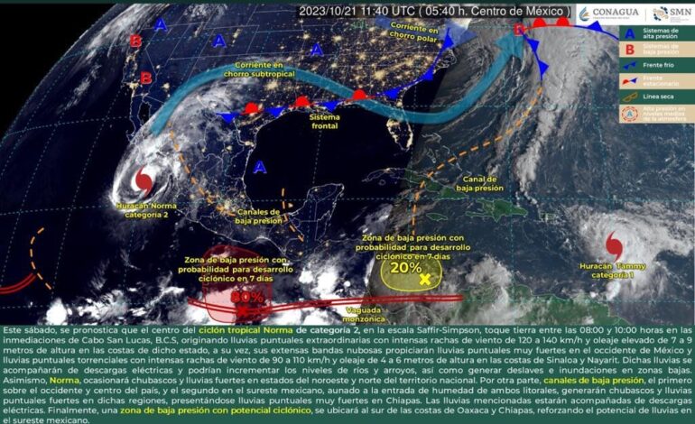 Canal de baja presión dejará lluvias ligeras con tormentas aisladas en parte del estado