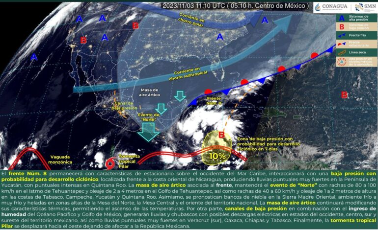  Persistirá evento de norte y oleaje elevado en el Istmo de Tehuantepec