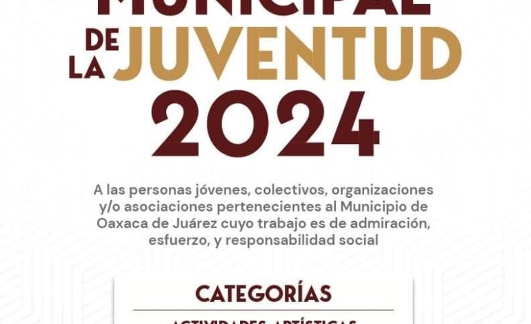  Ayuntamiento capitalino emite convocatoria al Premio Municipal de la Juventud 2024