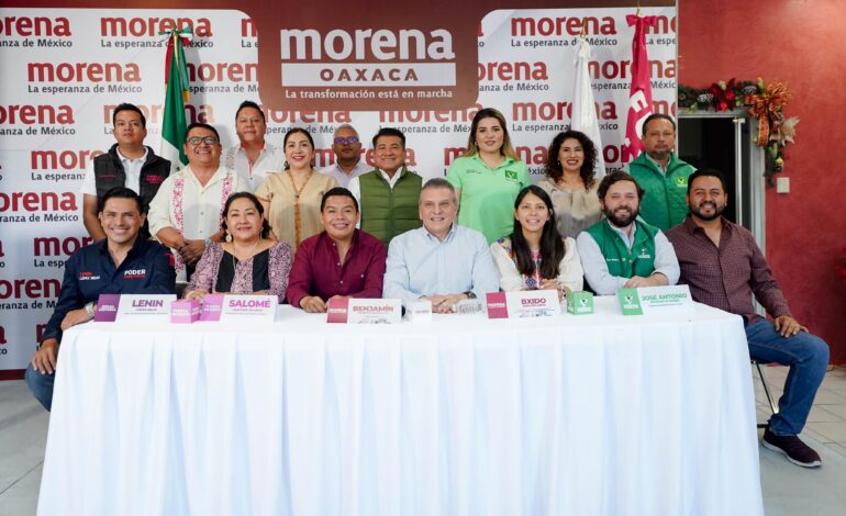  Anuncia Morena coalición en Oaxaca con el Partido Verde y Fuerza por México