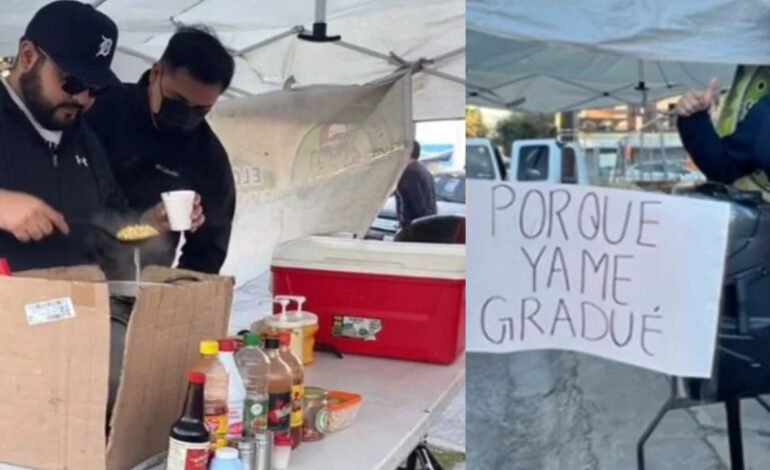  Joven se gradúa de la universidad y lo celebra regalando esquites