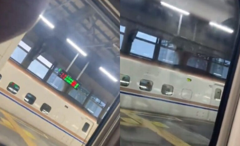  Graban momento del fuerte sismo en Japón dentro de un tren bala