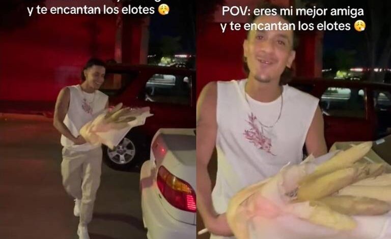  Joven sorprende a su mejor amiga con ramo de elotes; ¿será un amor tierno o duro?