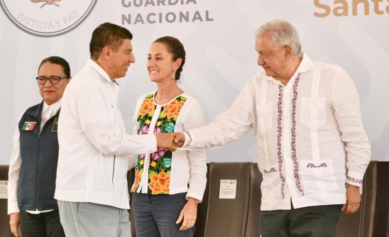  Reconoce Gobernador Salomón Jara entrega y patriotismo de la Guardia Nacional 