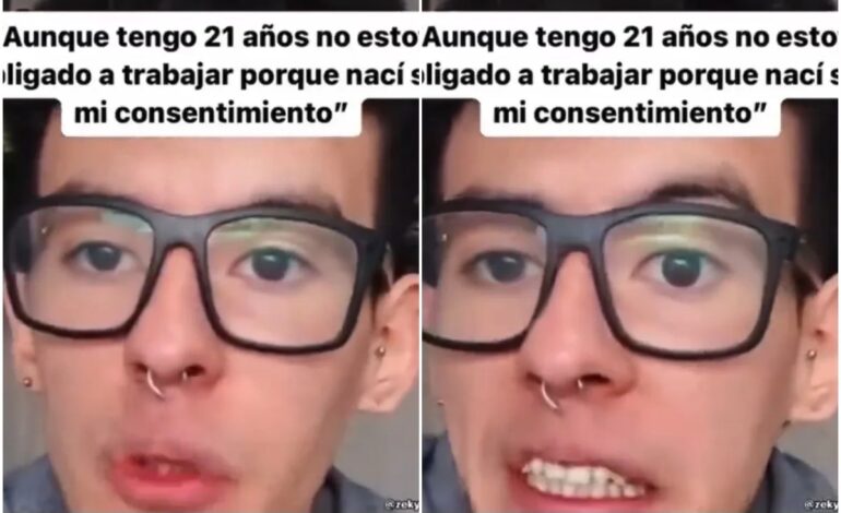  Nací sin mi consentimiento”: joven se niega a trabajar y exige a sus padres que lo mantengan