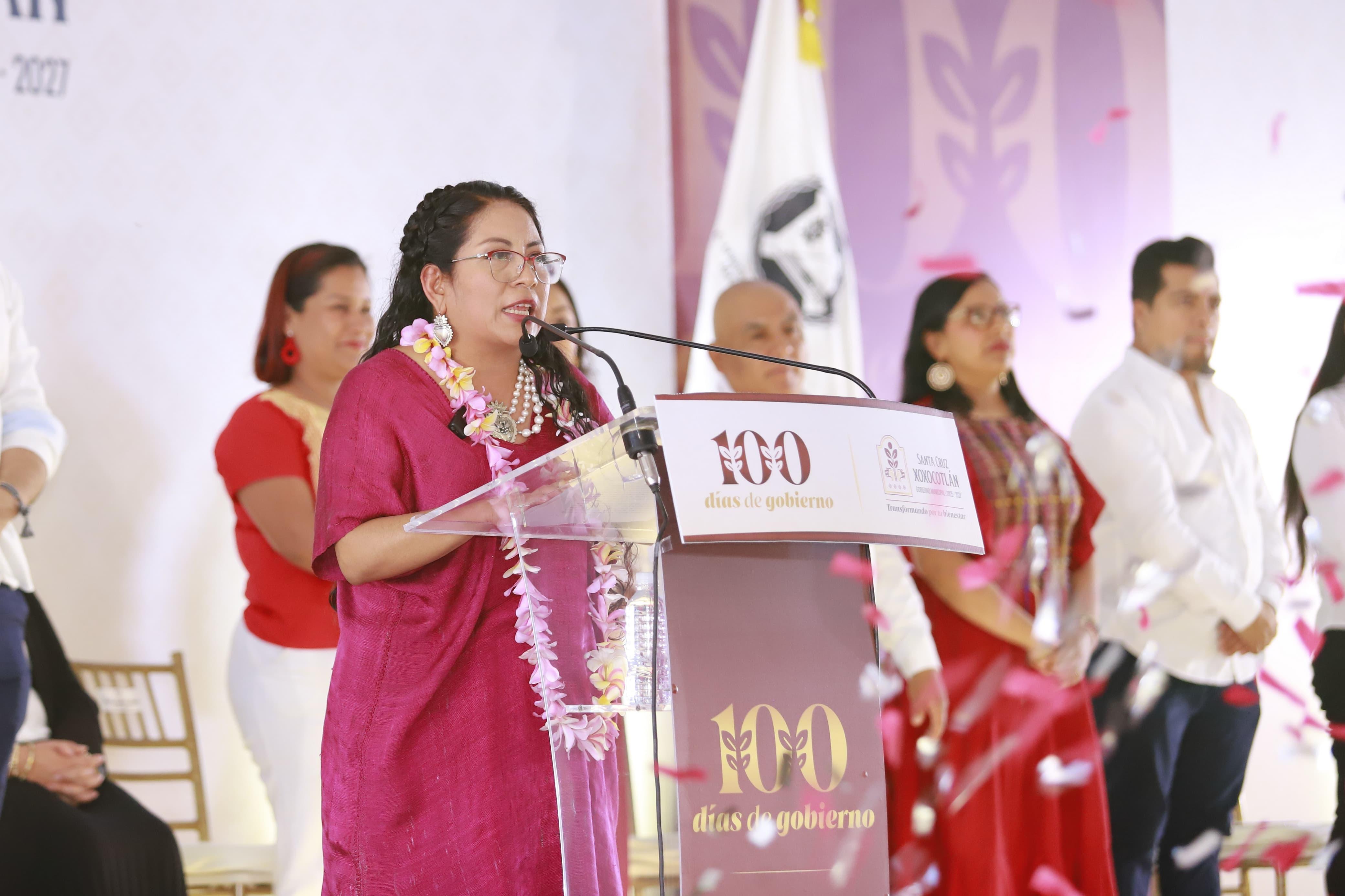 Con trabajo y compromiso, Xoxocotlán avanza: Nancy Benítez Zárate rinde informe de 100 días