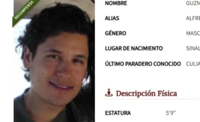  ICE ofrece 10 millones de dólares por Alfredo Guzmán Salazar, considerado el “cerebro” de Los Chapitos