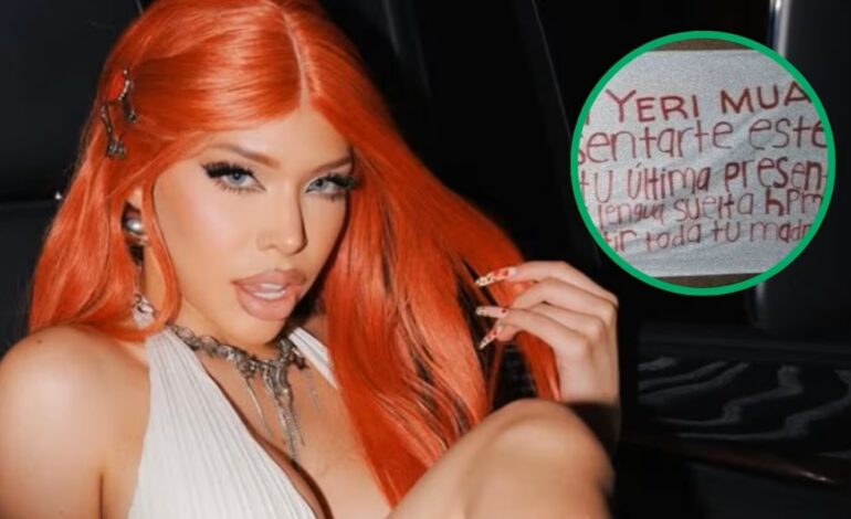  Yeri Mua pide ayuda a Claudia Sheinbaum tras recibir amenazas de muerte en narcomanta