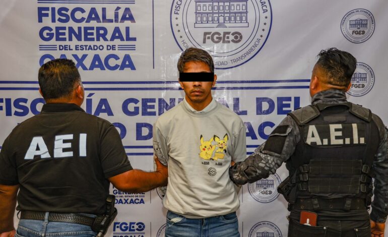  Detienen en la Costa a probable responsable de homicidio de una mujer ocurrido en el Centro Histórico de Oaxaca