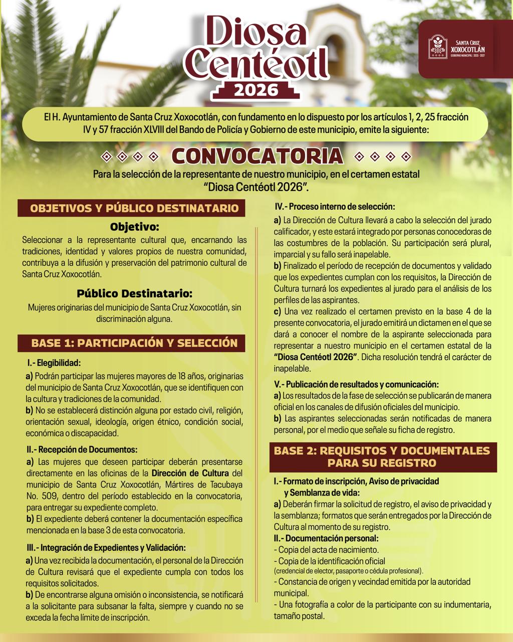 Lanza Xoxocotlán convocatoria para elegir representante de la “Diosa ...