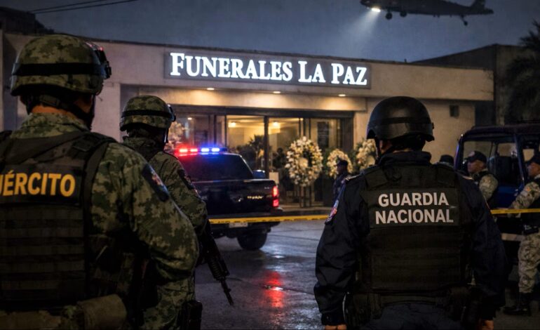 Bajo fuerte operativo militar velaron en Guadalajara a “El Mencho”